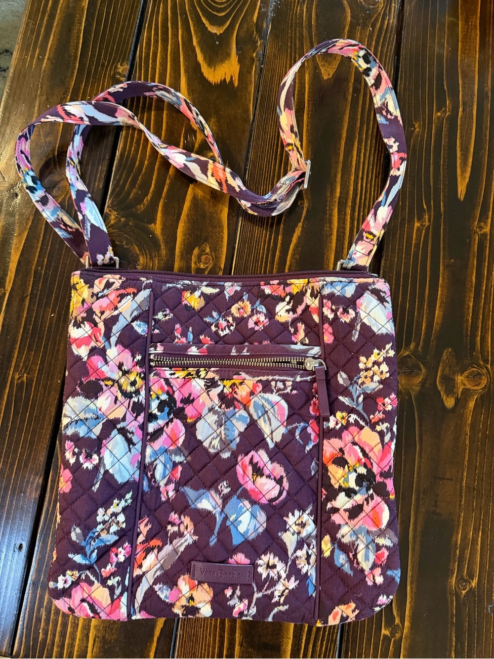 Vera Bradley Quilted Crossbody in Plum Multi Floral